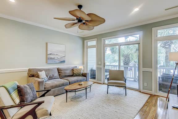 Beachy, three-story villa w/ deck & shared pool - walk downtown & to the beach