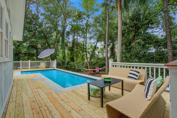 Stunning home, close to beach with large deck, pool & outdoor shower